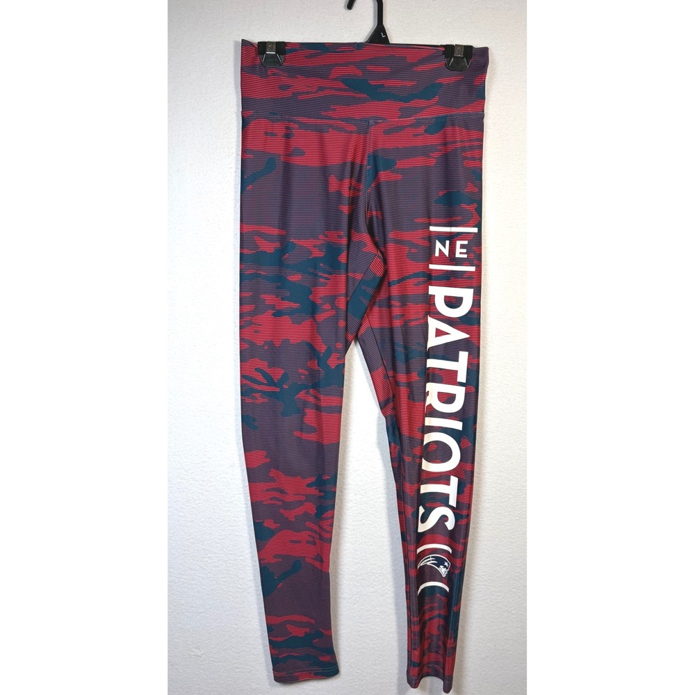 NFL New England Patriots Leggings Women Large Red Camo Exc Athletic Fan Wear